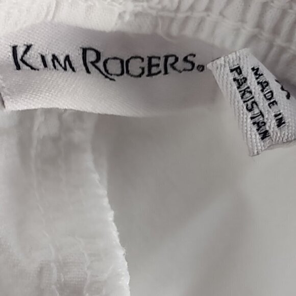 Kim Rogers Women's Two Pocket White 100% Cotton Lightweight Capri Pants, Size M - Picture 9 of 11